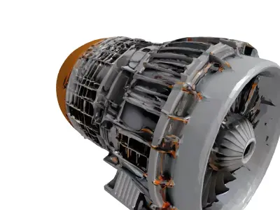 Futuristic Jet Turbine Engine 3D Model 3D model