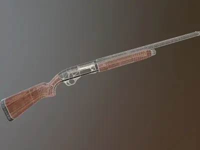 MP 153 Game ready Low-poly 3D model