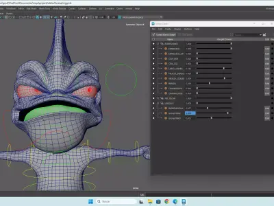 Chamaleon character rigg Low-poly 3D model