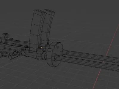 Villar Perosa SMG M1915 Low-poly 3D model