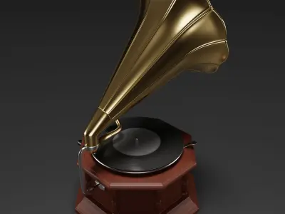 Antique Vintage Gramophone 3D model