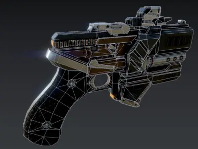 Pulse Pistol Low-poly 3D model