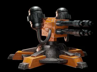 Sci-Fi Turret  Low-poly 3D model purchase