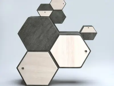 Honeycomb Cabinet Low-poly 3D model