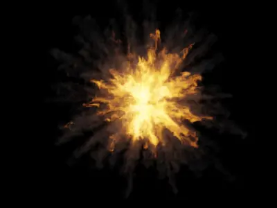 Small Aerial Explosion Simulation Low-poly 3D model