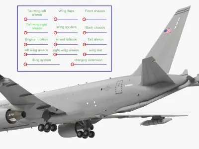 Boeing KC46 Pegasus Military Refueling Aircraft Rigged 3D model