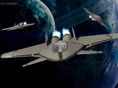 Futuristic Stealth Fighter Aircraft 3D model