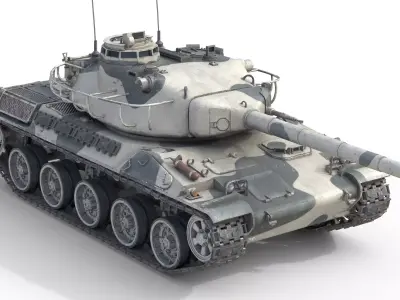 AMX 30 Main battle tank Low-poly 3D model