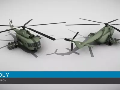 Low Poly Helicopters Pack Low-poly 3D model