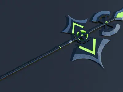 Fantasy Spear 01 Glow Weapon with PBR Unity UE Textures Low-poly 3D model