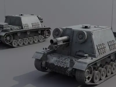 Sturm-Infanteriegeschutz 33B Low-poly 3D model