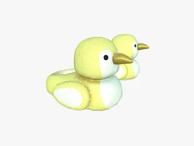 Slippers J05 Yellow Bird - Costume Character Design Low-poly 3D model