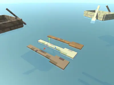 Block Pack Boat - block styled voxel boat Low-poly 3D model