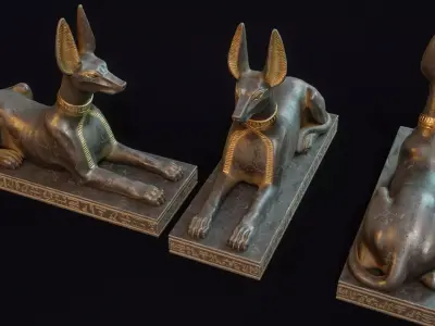 Anubis Statue - Ancient Egyptian Guardian of the Dead Low-poly 3D model