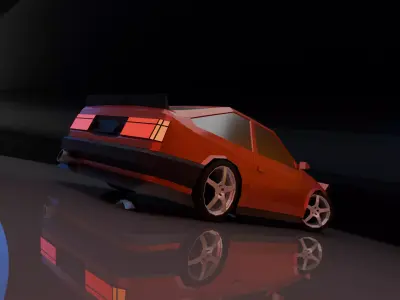 Toyota AE86 - LowPoly Model Low-poly 3D model