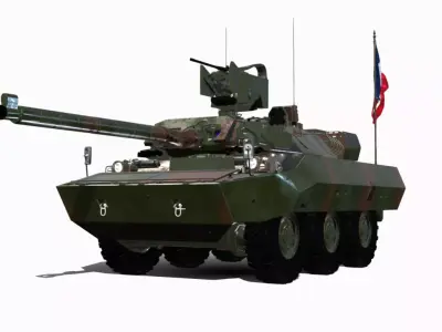 AMX10 RCR 6X6 FRANCE Low-poly 3D model