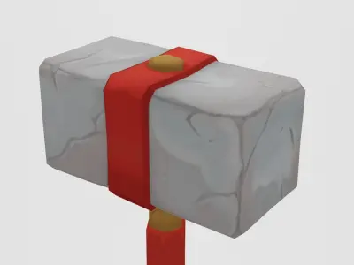 Stone Hammer - Hand Painted 3D model