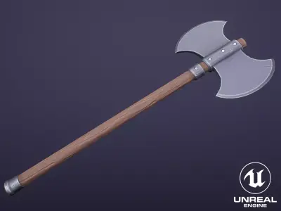 Stylized Battle Axe Low-poly 3D model buy