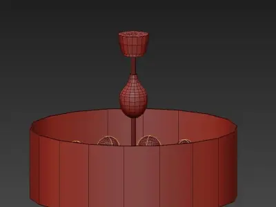 Pandora modern chandelier with shades 3D model