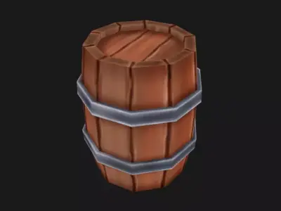 Stylish Lowploy Barrel Free low-poly 3D model