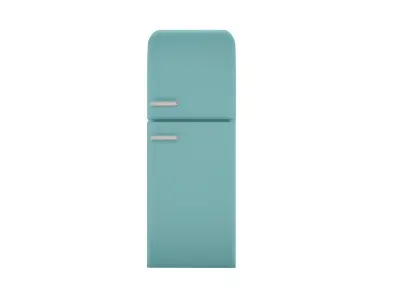 Blue Metal Retro Refrigerator Free 3D model