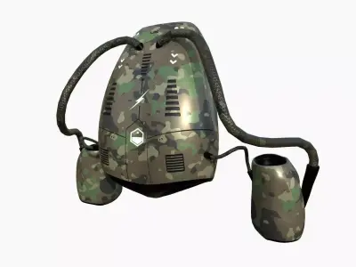 Jetpack I08 Green Camouflage - SciFi Character Design Low-poly 3D model
