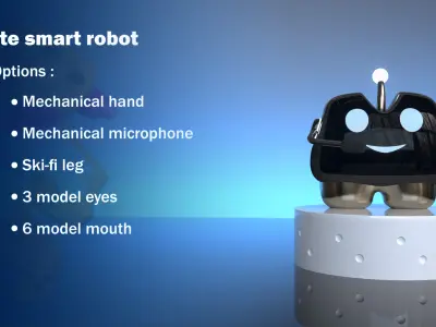 Cute Robot Low-poly 3D model 9