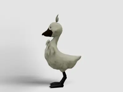 Cartoon goose Free low-poly 3D model