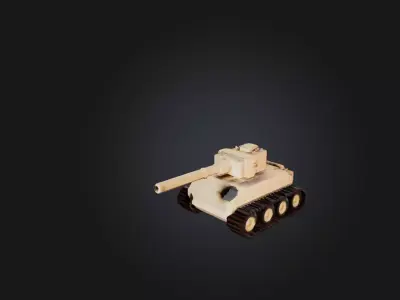 Voxel Tank Model Low-poly 3D model