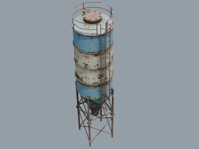 Storage Tank Low-poly 3D model