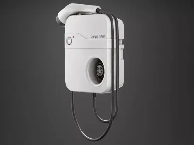 Charging Electric Station PBR 3D model