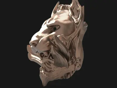 Samurai lion mask 2  3D model