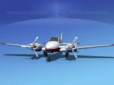Beechcraft B55 Baron V18 3D model