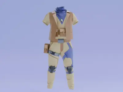 Male Soldier Outfit - 3D Model 3D model
