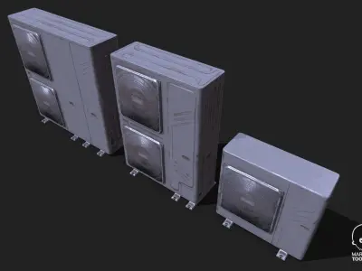 Air Condition Outdoor Units - Weathered  Pbr Textured Low-poly 3D model