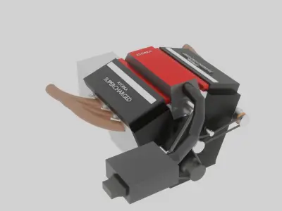 Supercharged V6 Engine  Free low-poly 3D model
