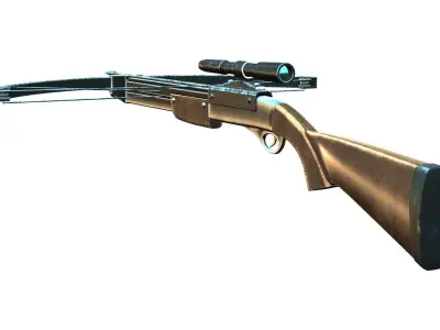 Modern Cross Bow With Binocular Low-poly 3D model