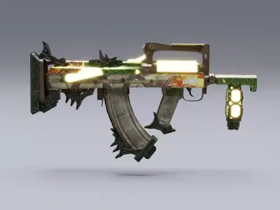 Weapon GROZA Low-poly 3D model