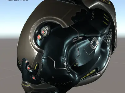 SCIFI HELMET 06 - 3D Asset Game Model PBR Mid-poly 3D model Free low-poly 3D model