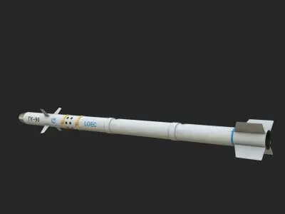 TY90 TY-90 AKK-90 AKK90 air-to-air missile Low-poly 3D model