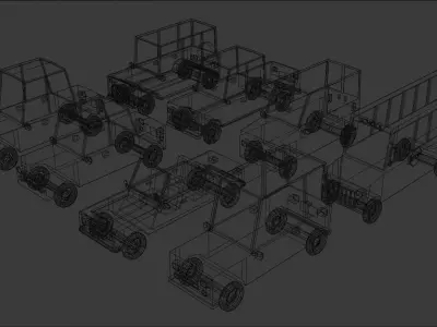Low Poly Suburban Vehicle Pack Low-poly 3D model