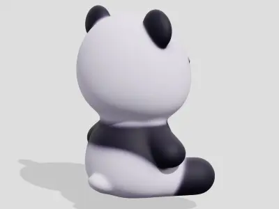 Cute little panda sitting  3D model