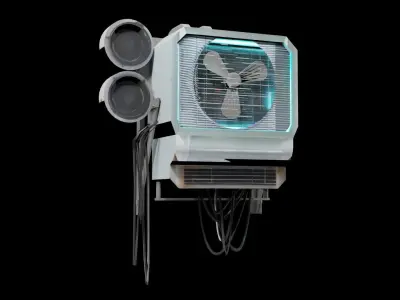 Cyberpunk Air Conditioners Low-poly 3D model