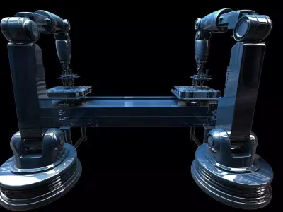 Robotic arm console Robotic automation Chip manufacturing 3D model