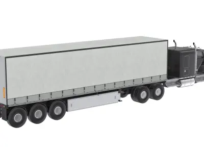 Forklift Loading Semi Truck 3D model