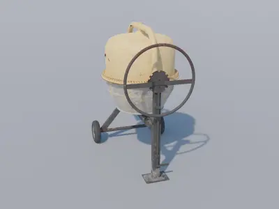 Concrete Mixer Game asset Low-poly 3D model