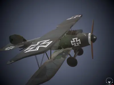 Two ww1 planes German British 3D Model Collection