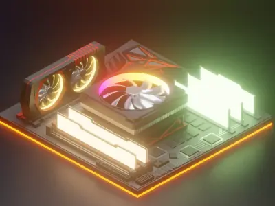 computer board 3D model