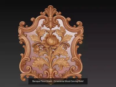 Baroque Elegance - Ornamental Wood Carving Decorative Collection 3D Model Pack