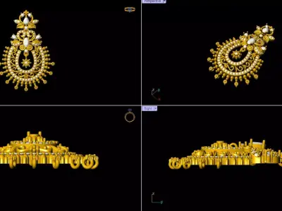 Unique Women Earring - 0022 3D print model